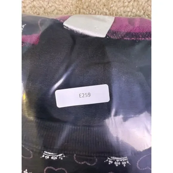 Big Flirt Y2K Black Pink Heart Crown Print Full Zip Hoodie Sweatshirt SZ S E259 - Picture 12 of 12